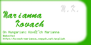 marianna kovach business card